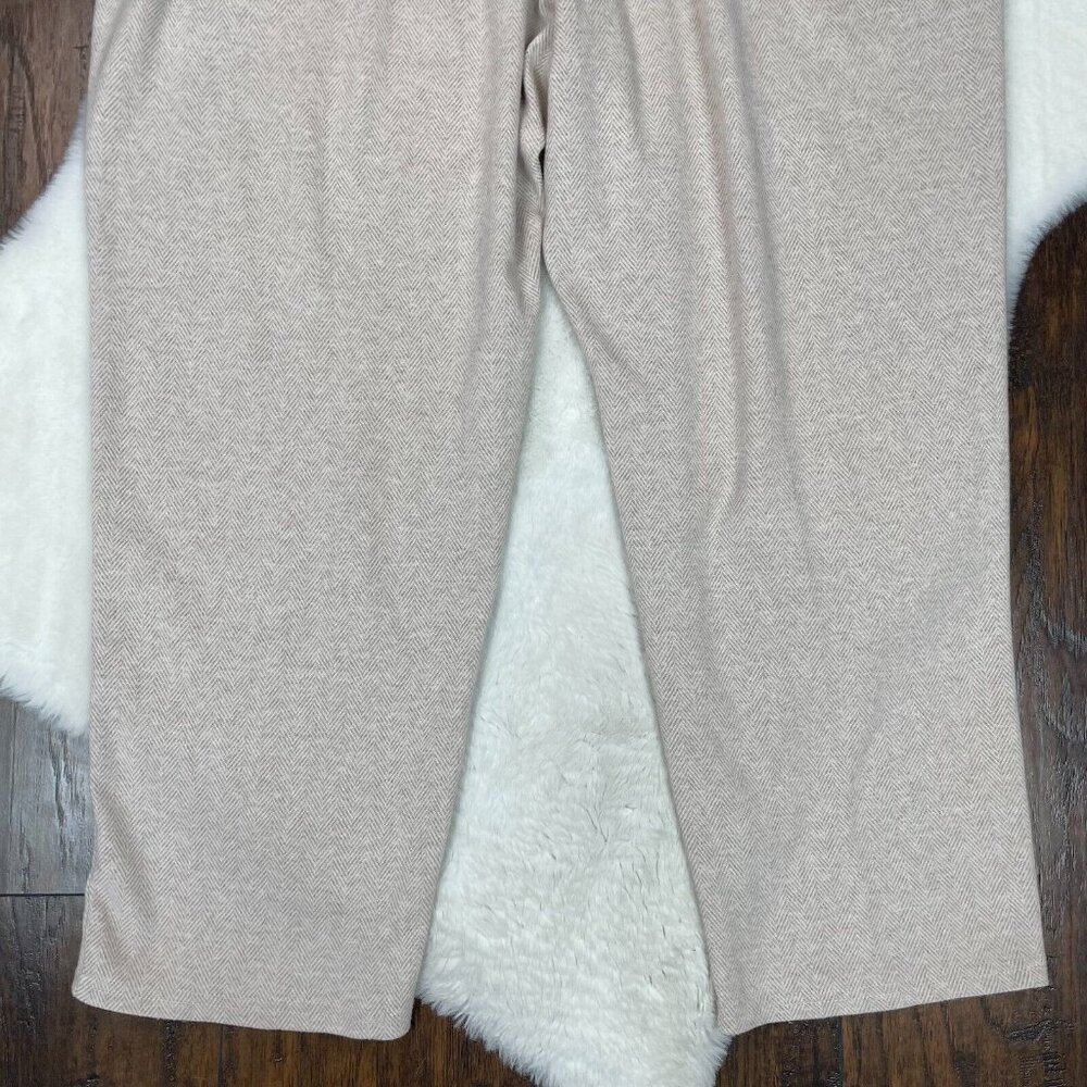 Lands' End Pants XXL Tapered Ankle Cream Beige Herringbone Stretch Knit Women's - Picture 6 of 11